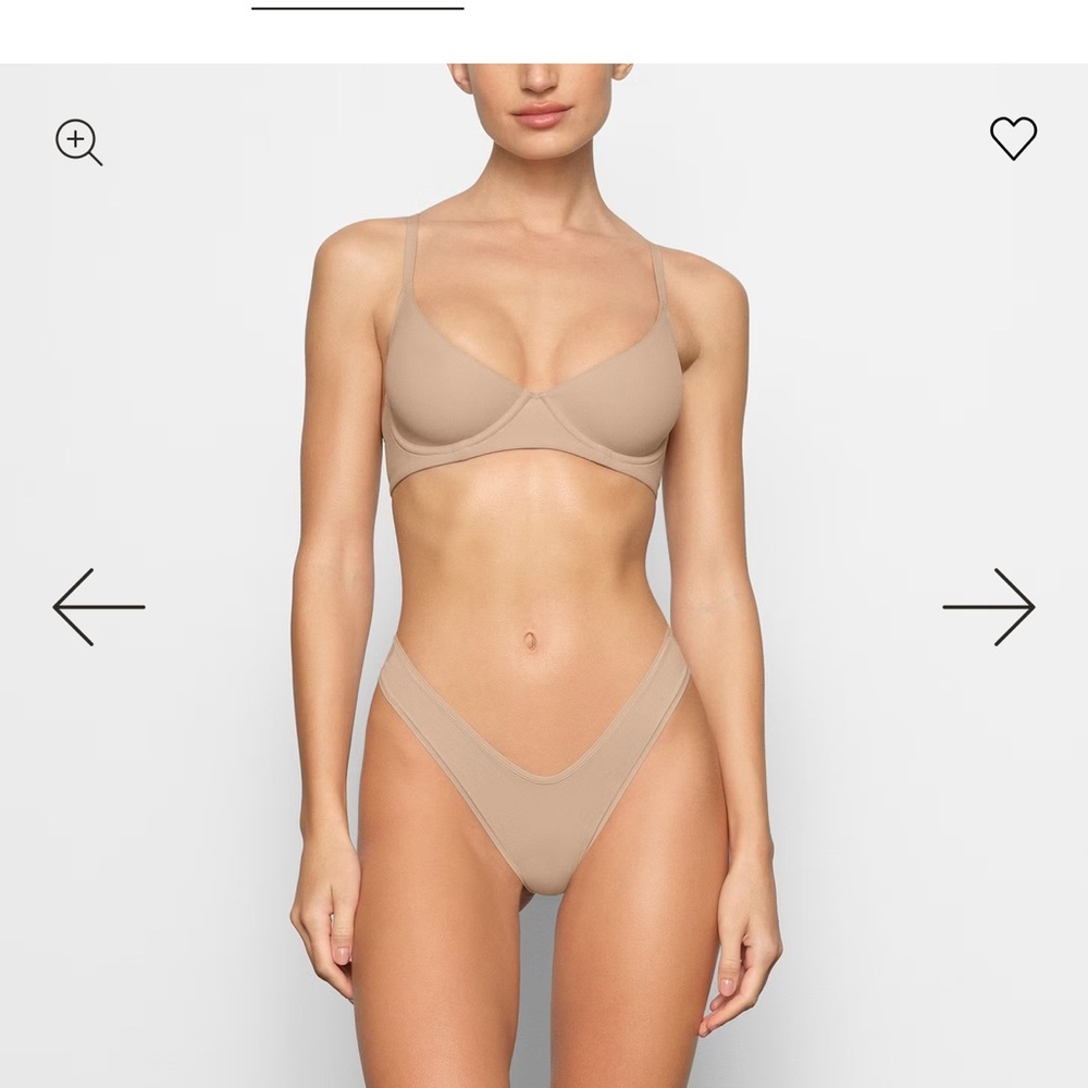 SKIMS Unlined Demi Bra in OCHRE